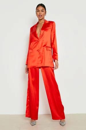 Boohoo Satin Wide Leg Trousers