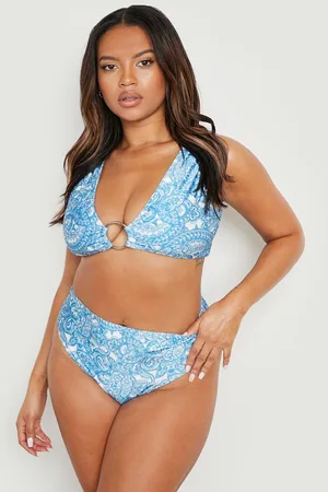 Boohoo Plus Paisley High Waisted Bikini Brief