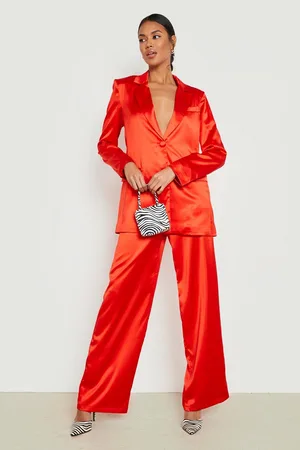 Boohoo Satin Structured Oversized Blazer