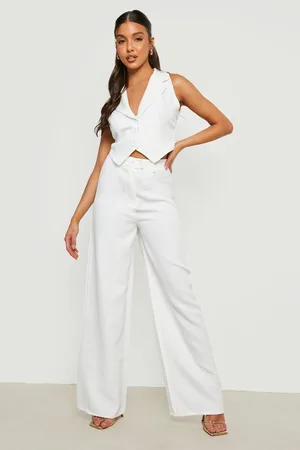 Boohoo Pleat Front Wide Leg Tailored Trousers