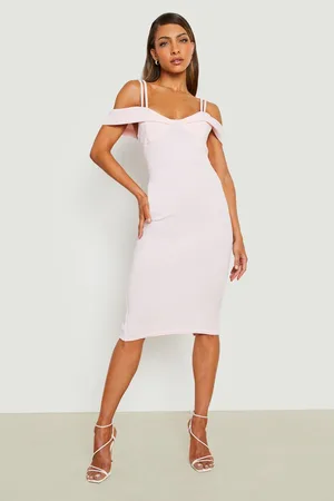 Boohoo Strappy Cold Shoulder Midi Dress