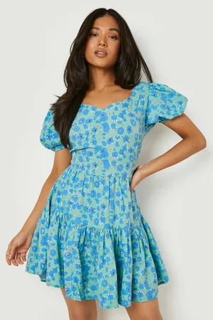 Boohoo Petite Ditsy Strappy Back Skater Dress