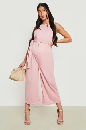 Boohoo Maternity Belted Culotte Jumpsuit