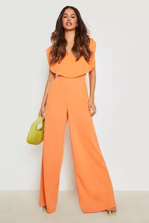 Boohoo Cowl Draped Wide Leg Jumpsuit