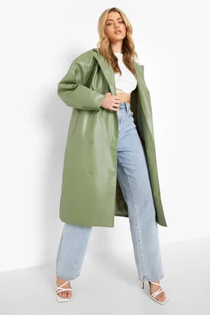 Boohoo Faux Leather Trench Coat