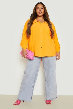 Boohoo Plus Chain Detail Woven Textured Shirt