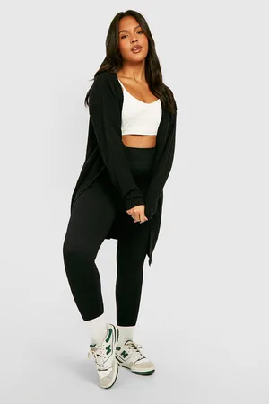 Boohoo Plus Edge To Edge Waffle Knit Cardigan
