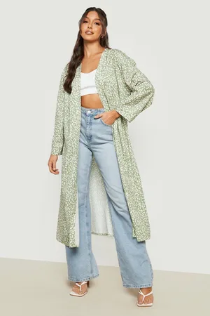 Boohoo Animal Print Abstract Maxi Kimono
