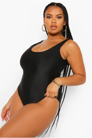 Boohoo Plus Basic Scoop Neck Swimsuit