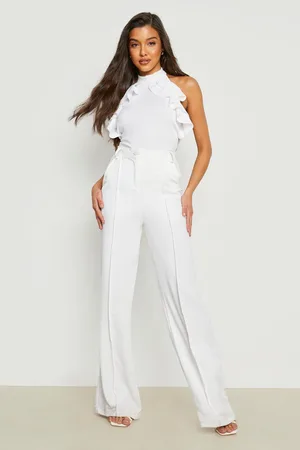 Boohoo Ruffle Halterneck Sleeveless Bodysuit