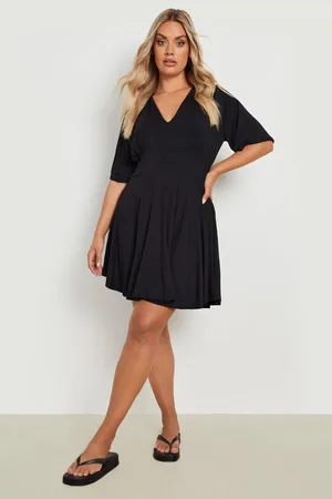 Boohoo Plus Jersey Angel Sleeve Flippy Playsuit