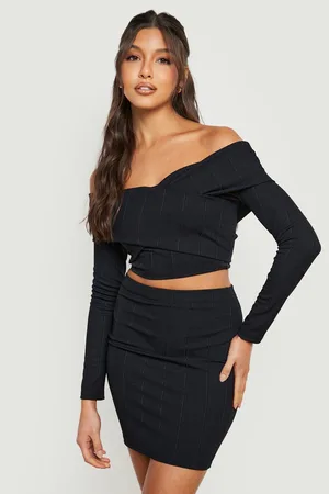 Boohoo Bandage Off The Shoulder Crop & Mini