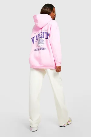 Boohoo Varsity Back Print Oversized Hoodie