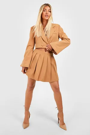 Boohoo Pleated Micro Mini Tailored Skirt