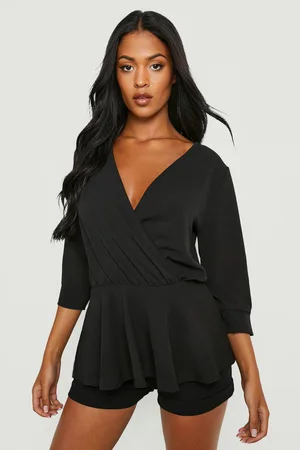 Boohoo Tall Wrap Peplum Blouse
