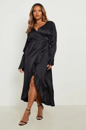 Boohoo Plus Ruffle Wrap Dress