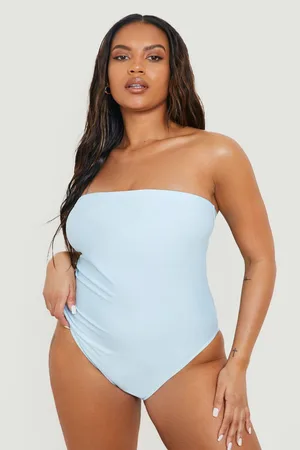 Boohoo Plus Essentials Bandeau Swimsuit