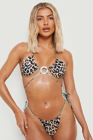 Boohoo Reversible Ring Triangle Tie Side Bikini Set