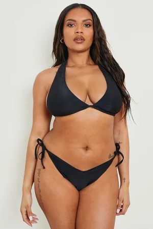 Boohoo Plus Essentials Tie Side Bikini Bottoms