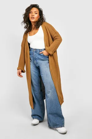 Boohoo Plus Cocoon Oversized Rib Knit Cardigan