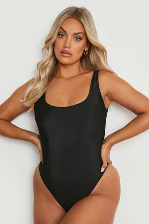 Boohoo Plus Essentials Square Neck Swimsuit