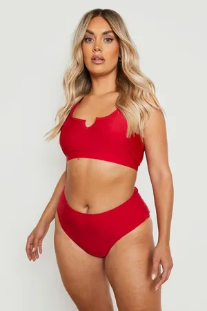 Boohoo Plus Essentials Notch Neck Bikini Top