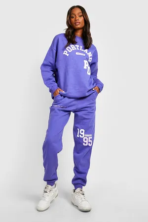 Boohoo Dame Sweatshirts - Portland Printed Sweater Tracksuit