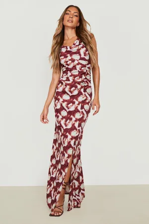 Boohoo Tie Dye Ruched Slip Dress