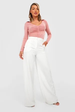 Boohoo Ruched Front Collared Bodysuit