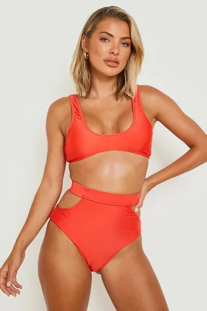 Boohoo High Waisted Cut Out Bikini Brief