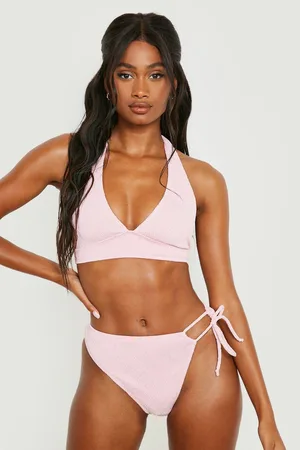 Boohoo Crinkle Asymmetric Channel Bikini Brief