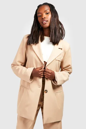 Boohoo Mock Horn Button Oversized Marl Blazer
