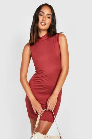 Boohoo Basic Roll Neck Sleeveless Bodycon Dress