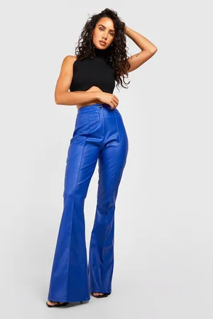 Boohoo Flared Leg Leather Look Trouser