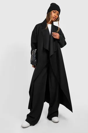 Boohoo Super Oversized Waterfall Wool Look Coat
