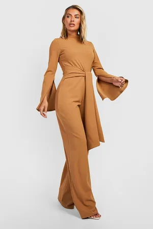 Boohoo Tailored Split Sleeve Wide Leg Jumpsuit