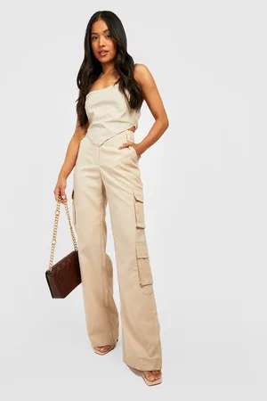 Boohoo Petite Pocket Twill Cargo Wide Leg Trouser