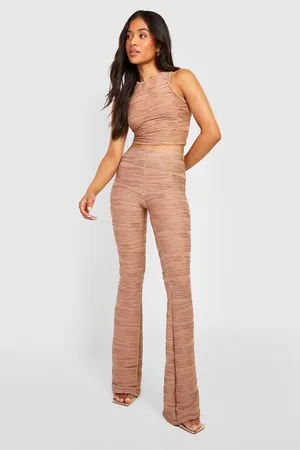 Boohoo Petite Rib Textured Racer Crop Top