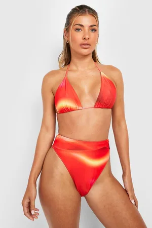 Boohoo Multi Tie Dye Triangle Bikini Top