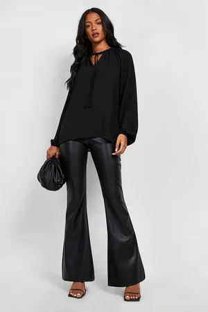 Boohoo Tall Plunge Front Balloon Sleeve Blouse