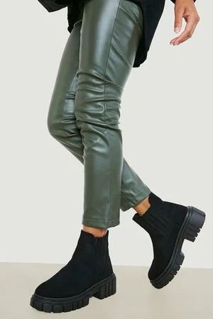 Boohoo Covered Chelsea Detail Chunky Boots