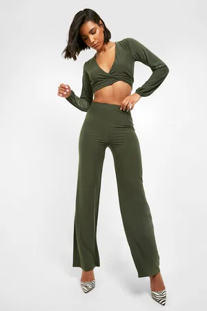 Boohoo Slinky Wide Leg Trouser Co-ord