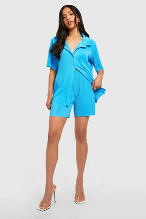 Boohoo Petite Plisse Oversized Shirt