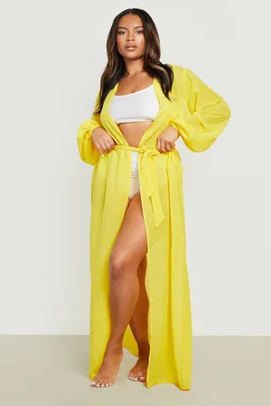 Boohoo Plus Chiffon Beach Kimono