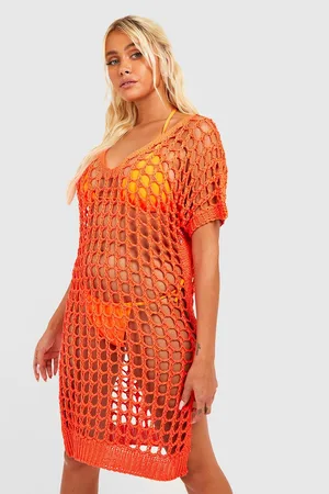 Boohoo Crochet Cover Up Beach Dress