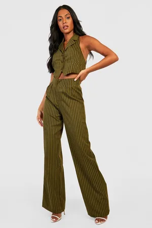 Boohoo Tall Wide Leg Pinstripe Trouser