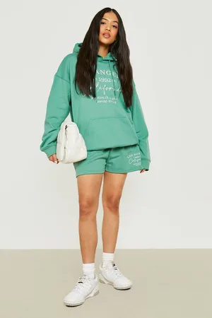 Boohoo Petite Los Angeles Hoody Short Tracksuit