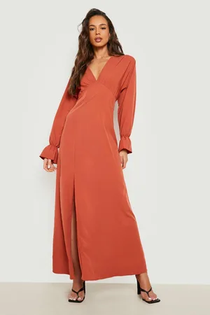 Boohoo Plunge Split Maxi Dress