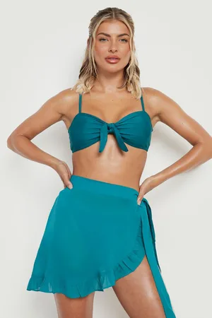 Boohoo Ruffle Chiffon Tie Side Beach Sarong