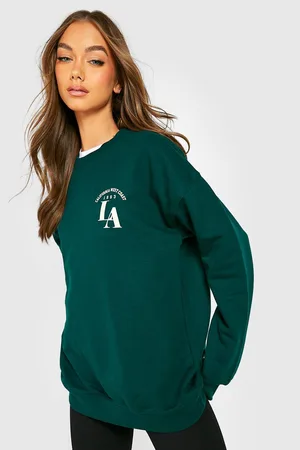 Boohoo La Oversized Slogan Sweater